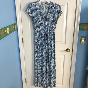 LC Lauren Conrad Floral Blue and White Dress